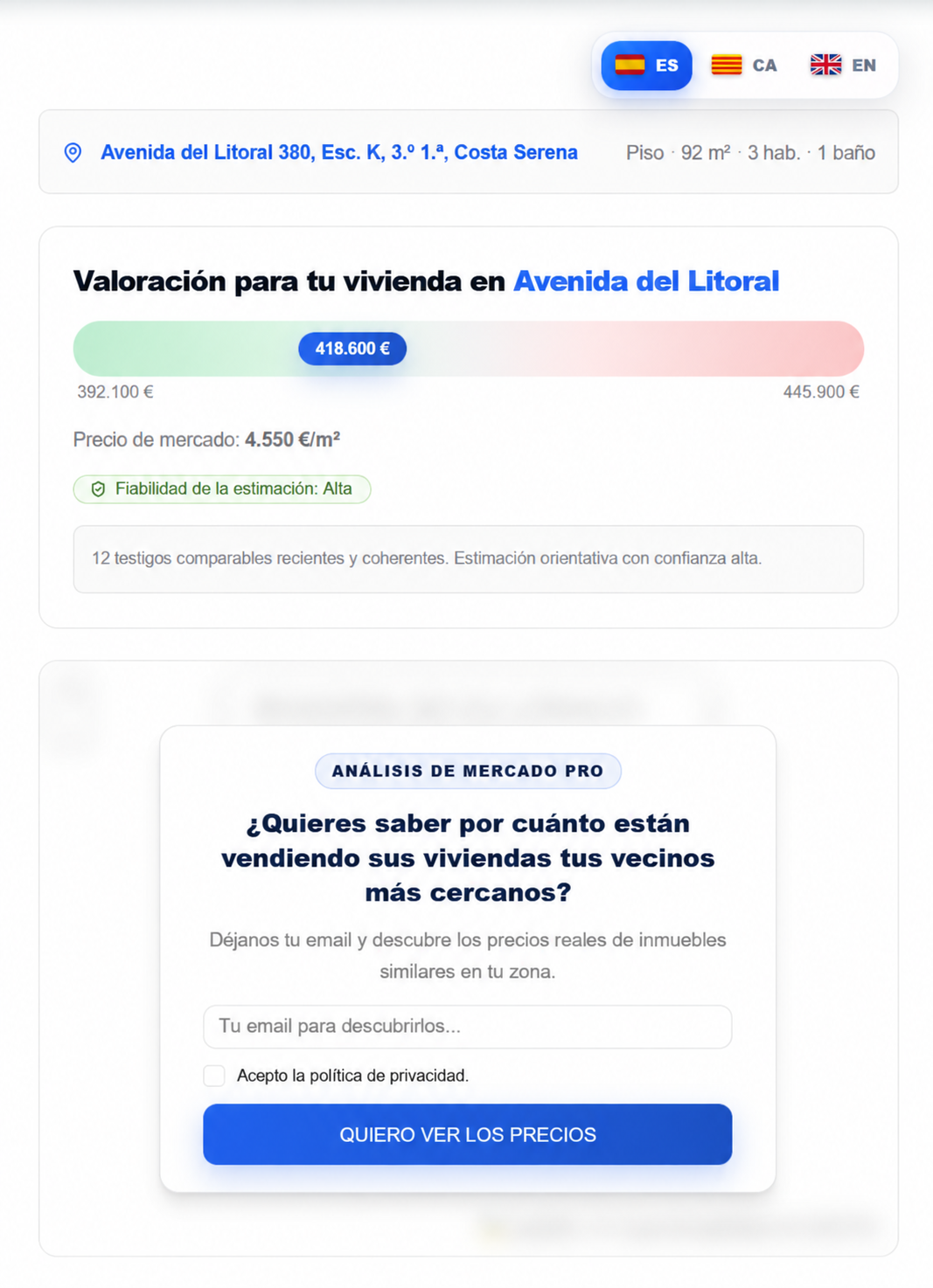 Resultado de valoración de Captarium